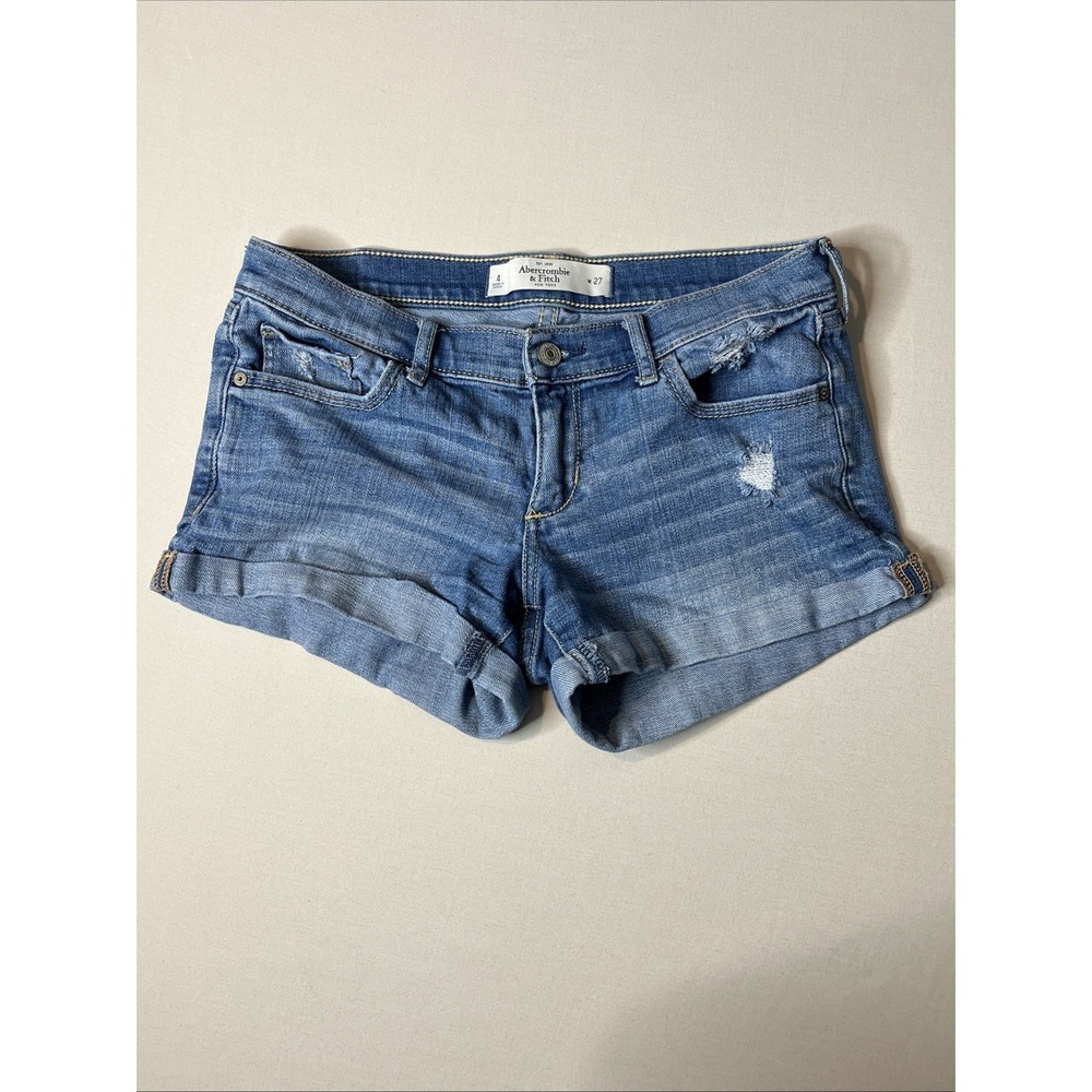 Abercrombie & Fitch Women's Distressed Cuffed Denim Shorts Size 4
